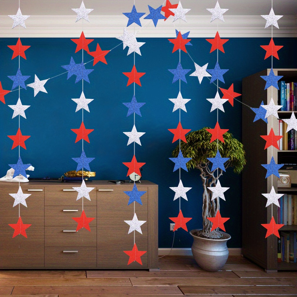 Sparkling Glitter Pentagram American Independence Day - Temu