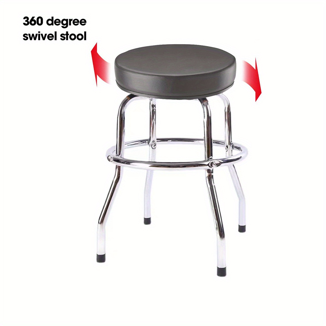 Craftsman Fixed Height Work Shop Stool 28.5 inches Tall Rip Resistant Padded Vinyl Seat 300 lb Capacity 360 degree Footrest Non Marring Feet Guit