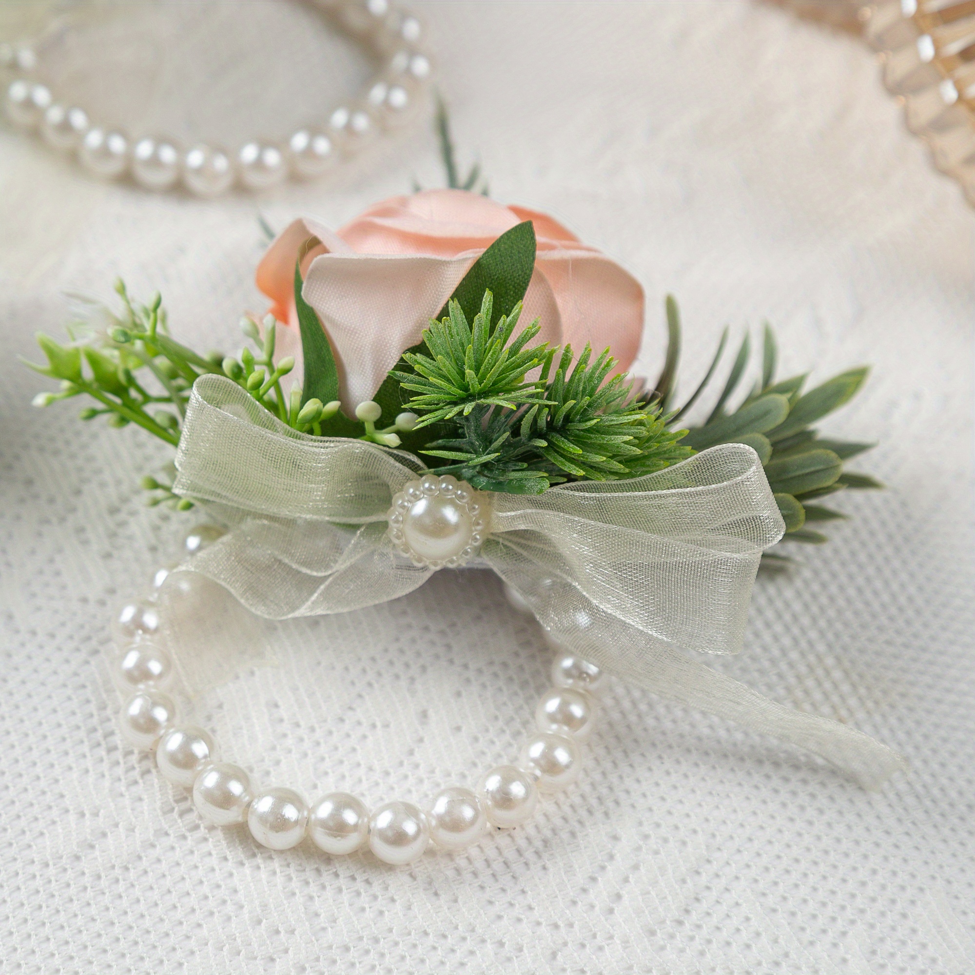 Elfenbein Rose Corsage, Hochzeit Blumen, Hochzeit Corsage, Abschlussball  Corsage, Handgelenk Corsage, Rose Corsage, Seide Hochzeit Blumen, Strass  Armband. - .de