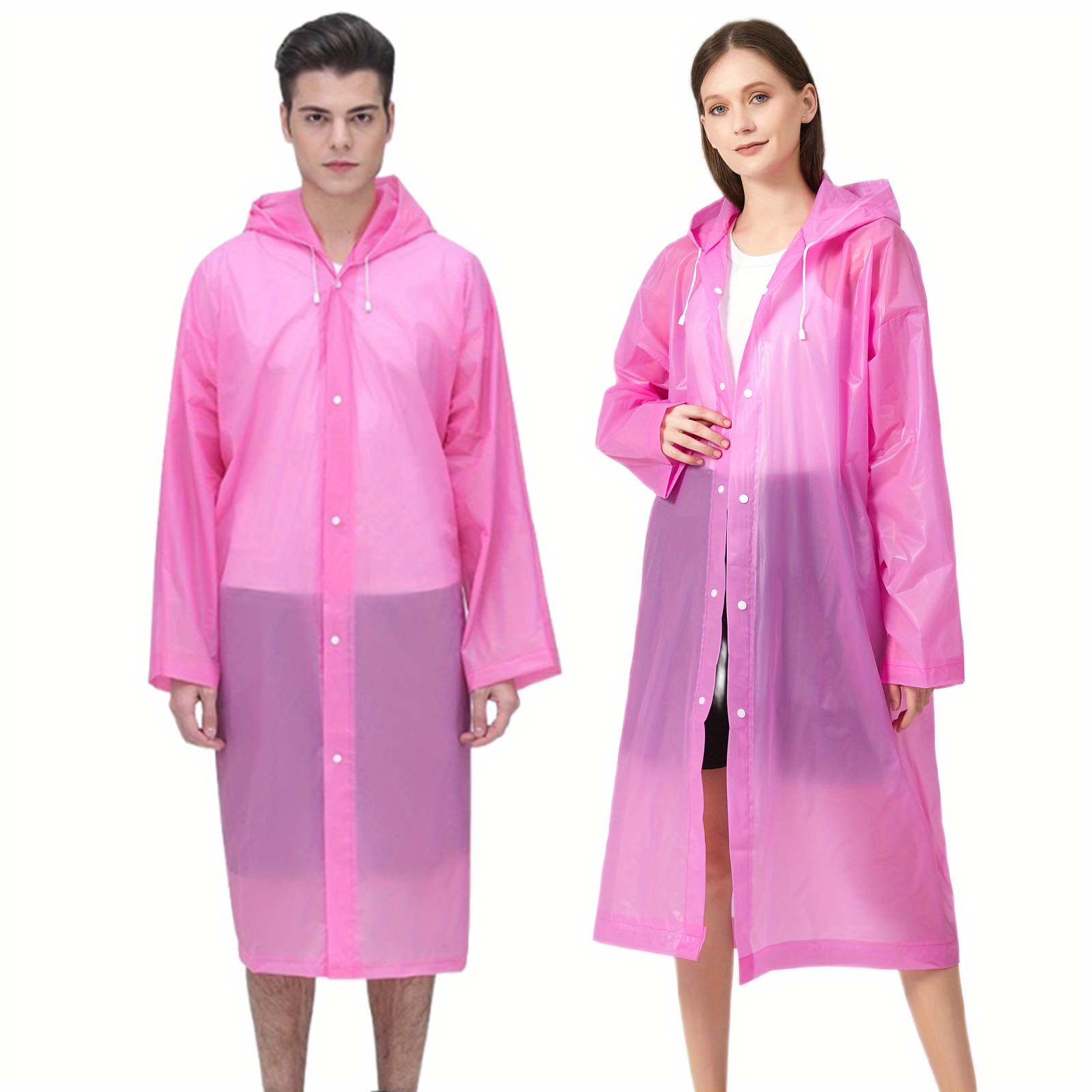  RUVOO Poncho de lluvia impermeable para mujer, impermeable  largo para mujer, rompevientos, abrigo de lluvia para exteriores (color  rosa, tamaño: L) : Ropa, Zapatos y Joyería