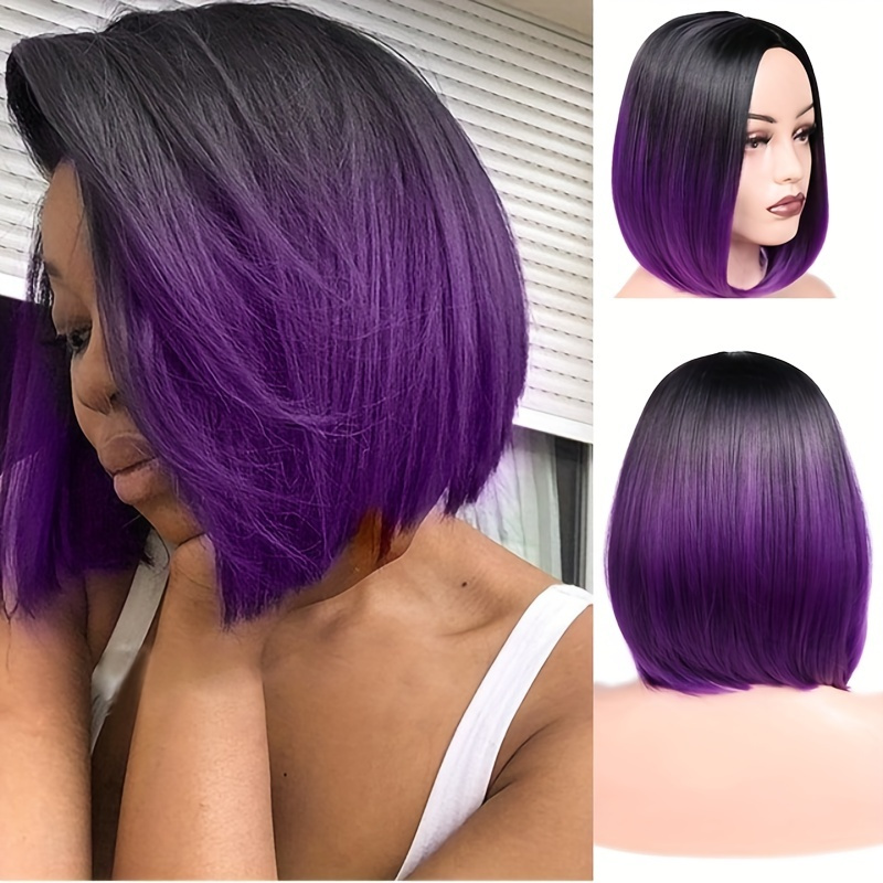 black to dark purple ombre