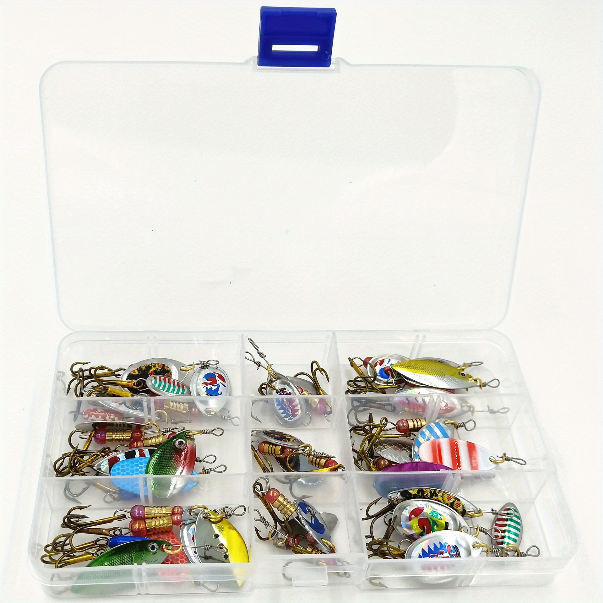 14/12 Compartments Double-Sided Fishing Lure Hook Tackle Box Visible Hard  Plastic Clear Fishing Lure Bait Squid Jig Minnows Hooks Accessory Storage  Case Container 