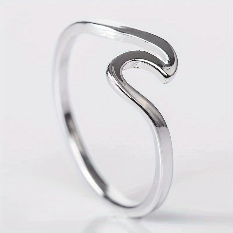 Wave Ring Electroplated Alloy Finger Ring For Men
