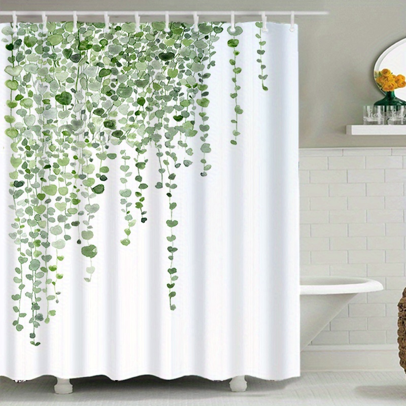 Leaves Shower Curtain Waterproof Mildew proof Green Perfect - Temu