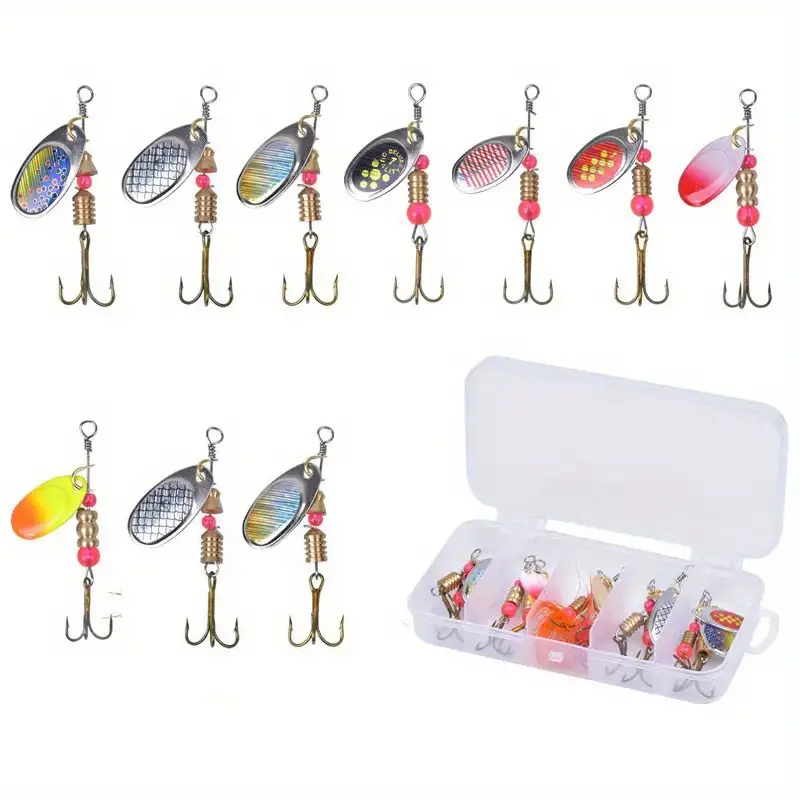 30/10pcs Premium Metal Fishing Lures Kit with Plastic Storage Box - Perfect  for Trout, Pike, Perch, Bass, and Salmon Fishing - Includes Spinning Fishi