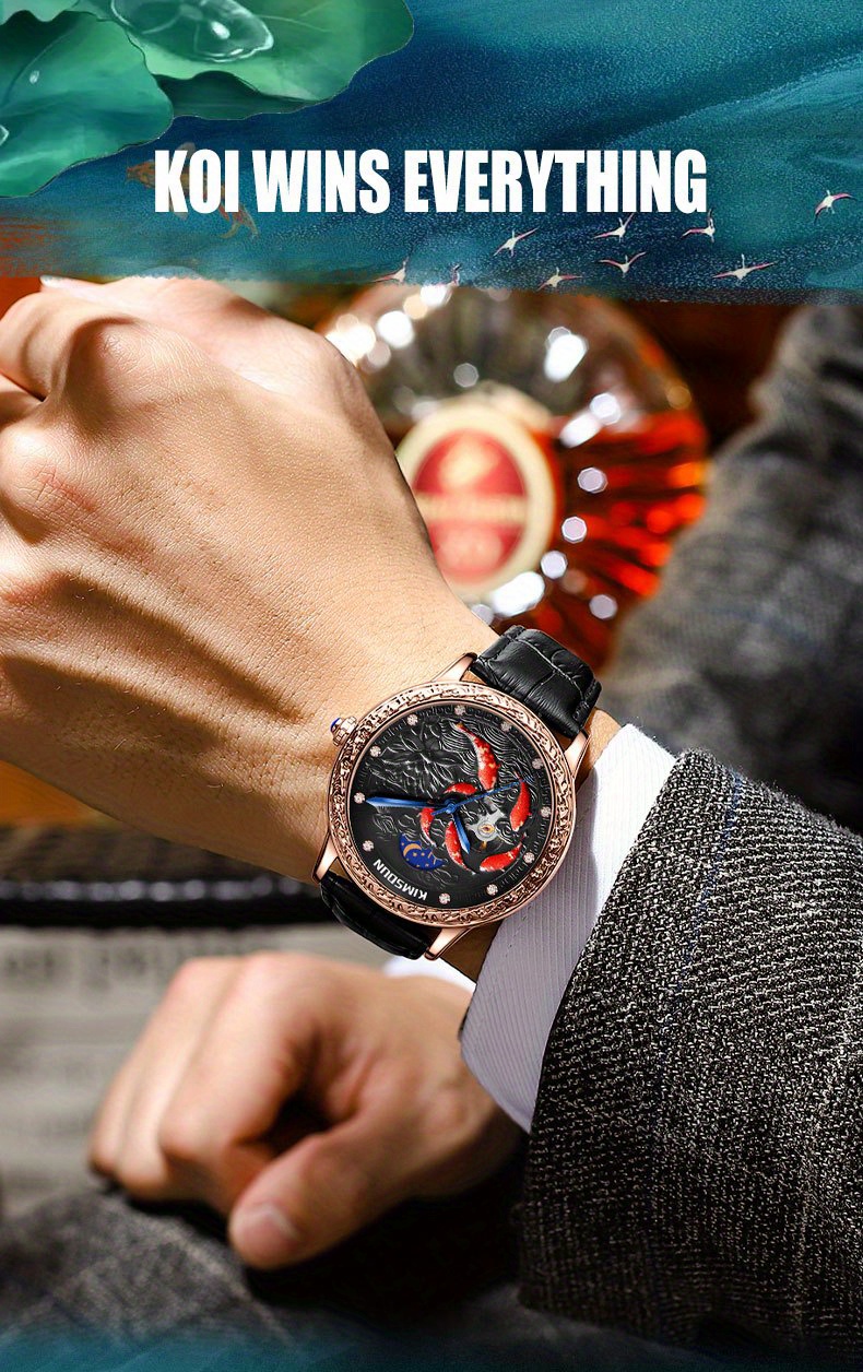 Diseñador de marca Reloj para hombre Moda Día Fecha Relojes de pulsera  mecánicos automáticos Reloj de lujo Fecha de cuero Movimiento de fase lunar