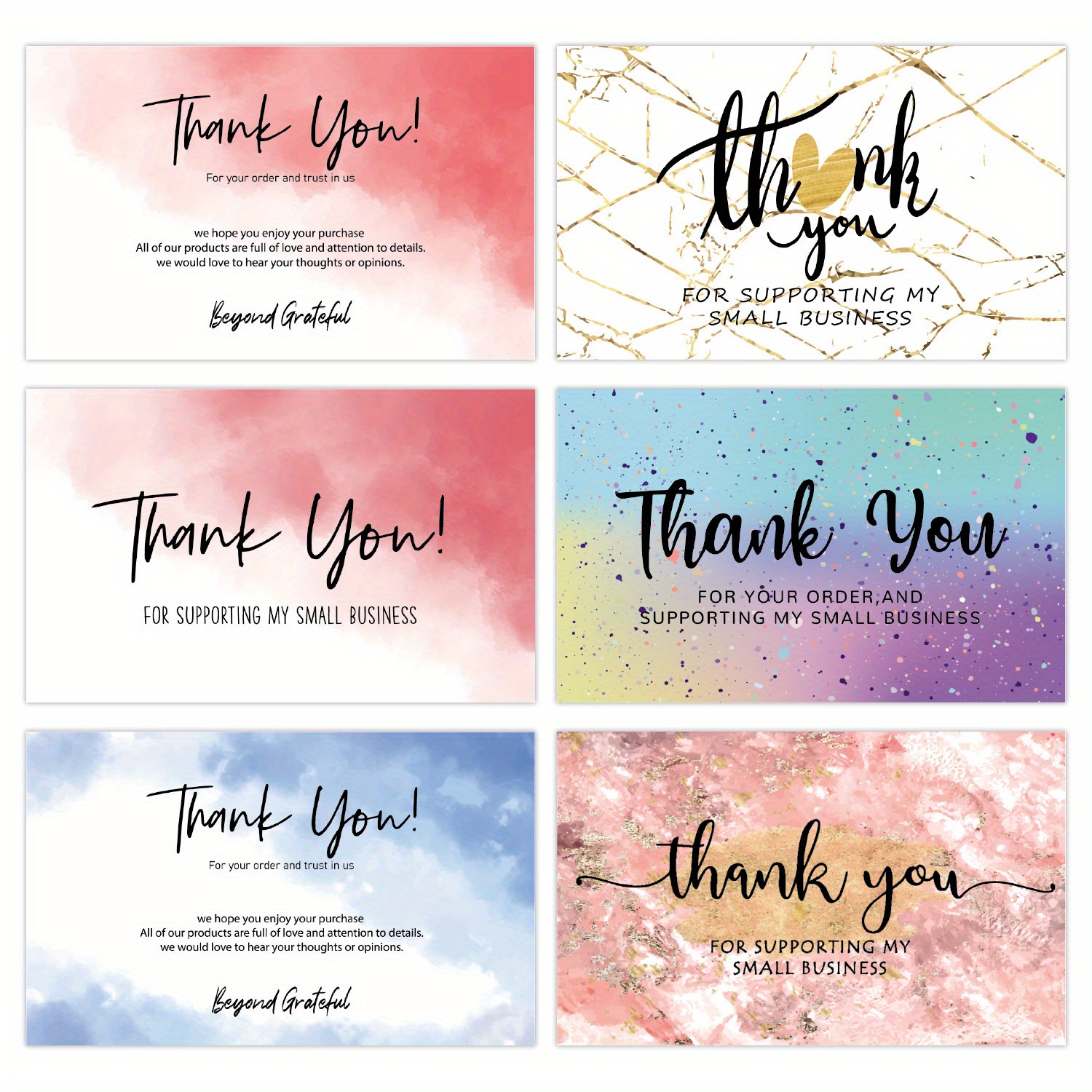 Thank Cards Greeting Blank Cards Thank Supporting Small - Temu