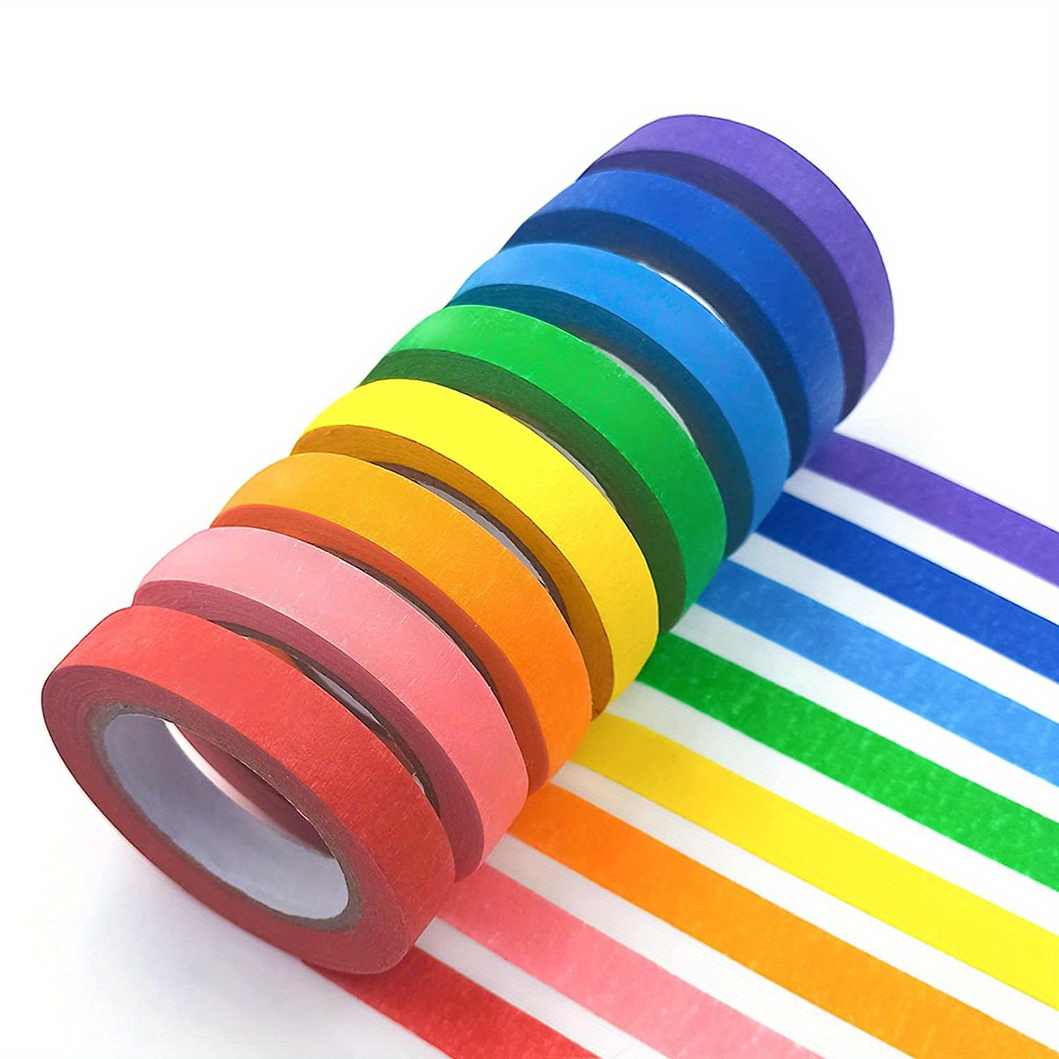 6 Rolls of Colored Masking Tape - Rainbow Colored Paint Tape Suitable for  Party Decoration Techniques and Labels (0.6 Inches)