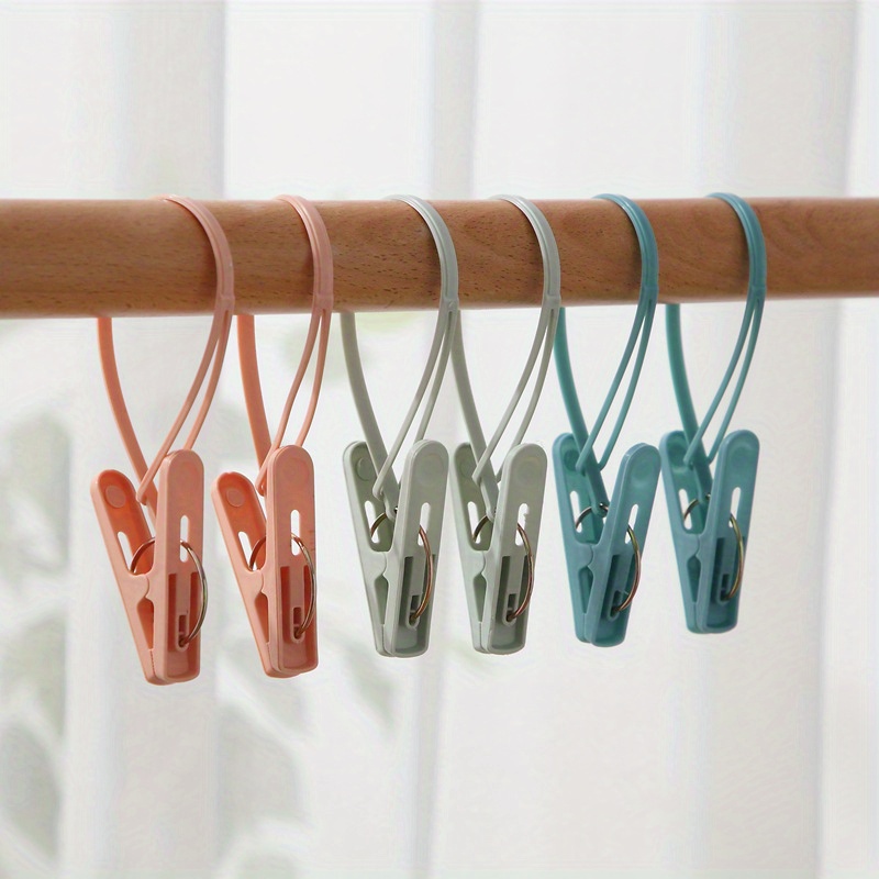 10 Laundry Hooks Clothes Pins Hanging Clips Plastic Hanger Home Travel  Portable 