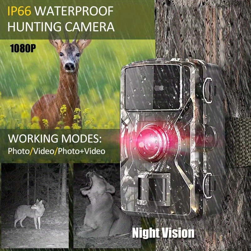 Folgtek Cámara de caza de 24 MP 1296P con rango de detección de 120 ° de  visión nocturna activada por movimiento, IP66 impermeable para monitoreo de
