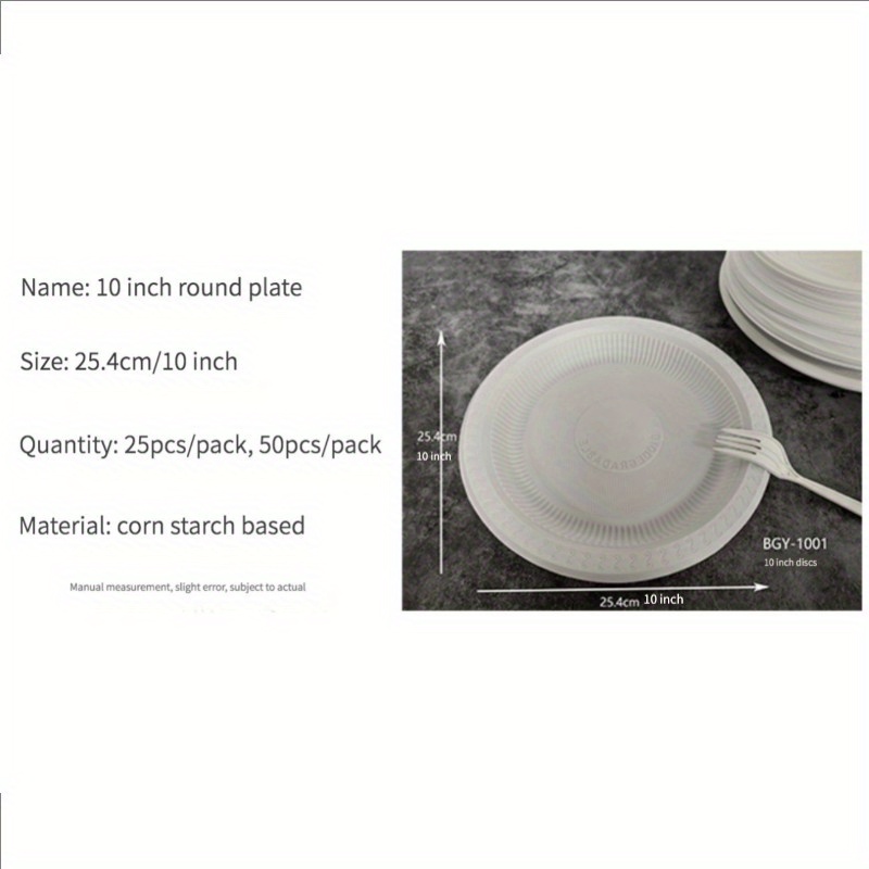 Disposable Plates, Biodegradable Corn Starch Material, Party And Restaurant  Supplies, Fruit Plates, Salad Plates - Temu