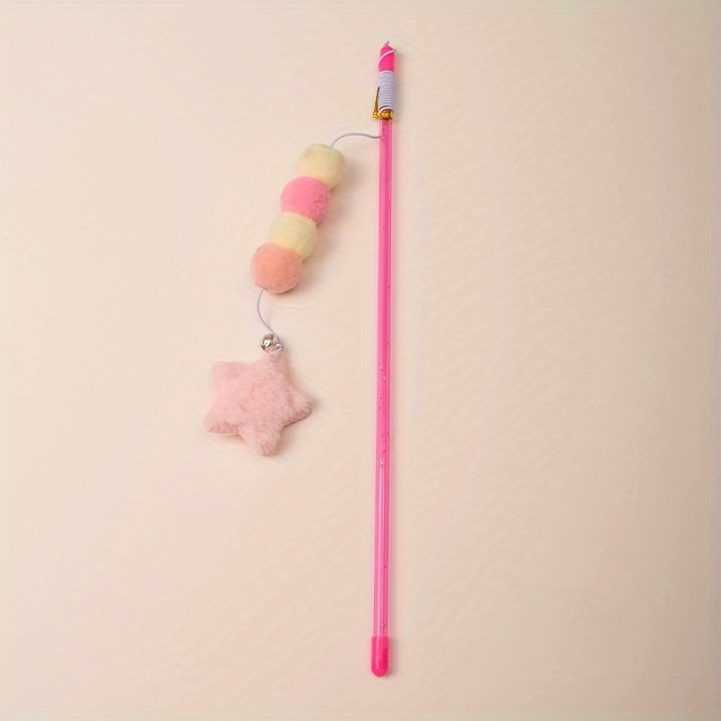 Interactive Cat Toy - Elastic Rope Plush Ball Star Shaped Pendant Teasing Stick For And Exercise