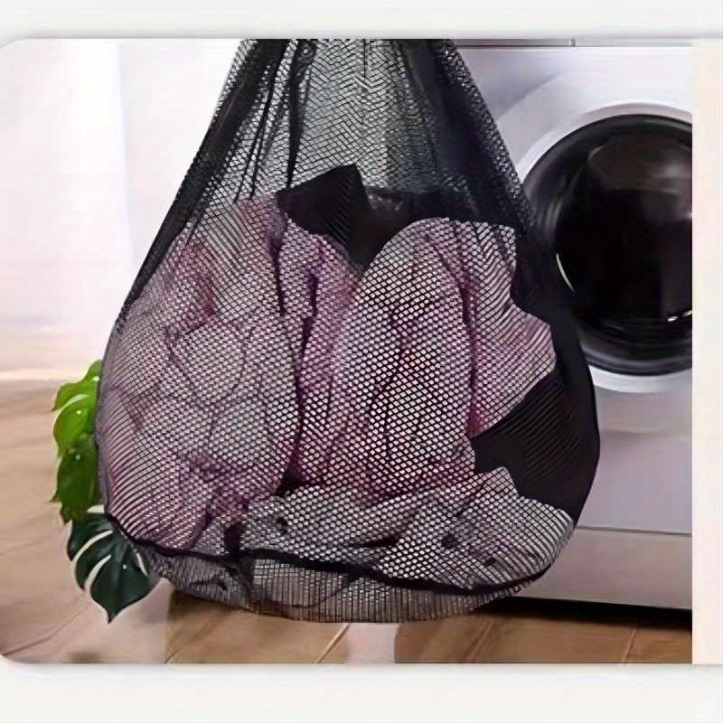 Durable Black Mesh Laundry Bag Washing Machine Convenient - Temu