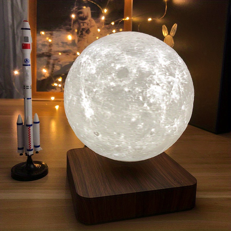 Magnetic Levitating Floating Table Lamp with 3D Printing LED Moon Nigh —  Lyfairs