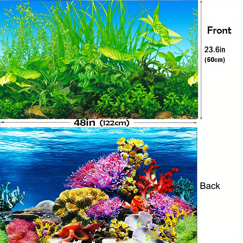 Aquarium Poster Wallpaper Colorful Seaweed Coral Plants Fish Tank