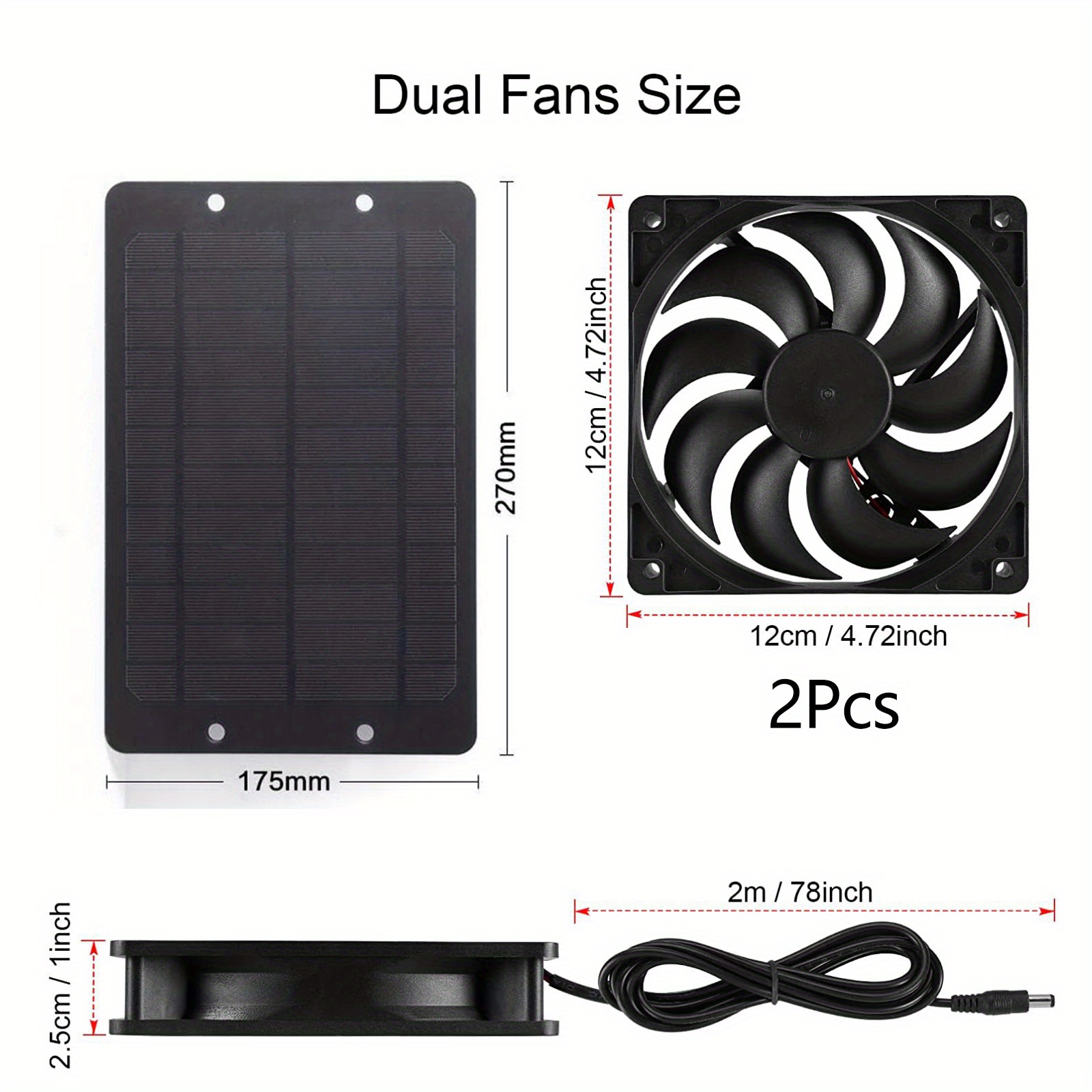 10w Solarbetriebener Doppellüfter Solar ventilator Hoher - Temu Germany