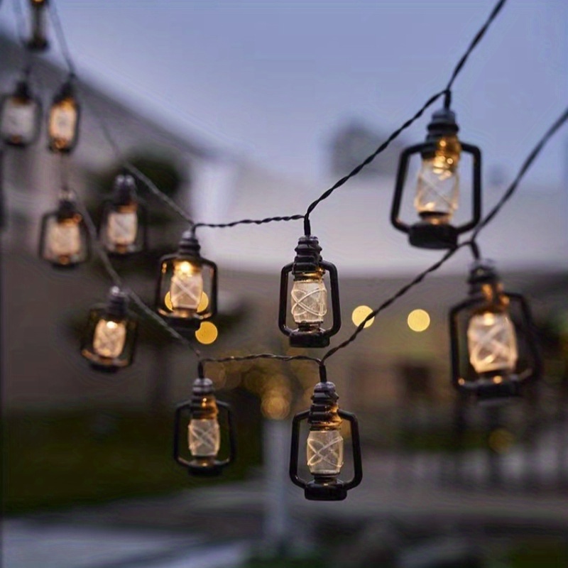 10 Led Camping Lantern String Lights Mini Kerosene Lamp For - Temu