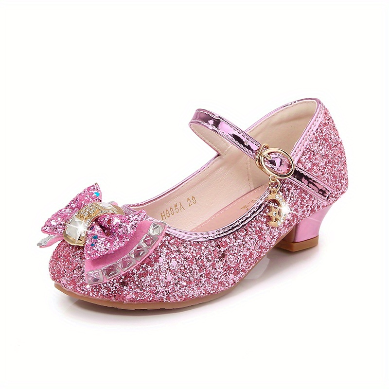 Zapatos Princesa Niñas Zapatos Tacón Alto Diamantes - Temu
