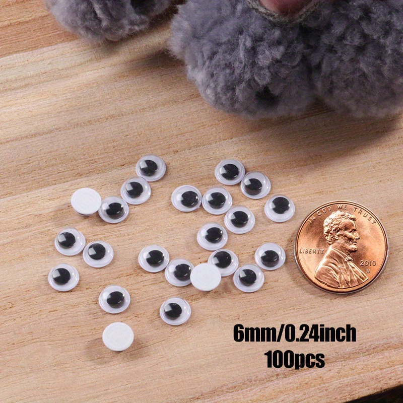 Vivixin 730pcs Self Adhesive Wiggle Googly Eyes, Black Plastic