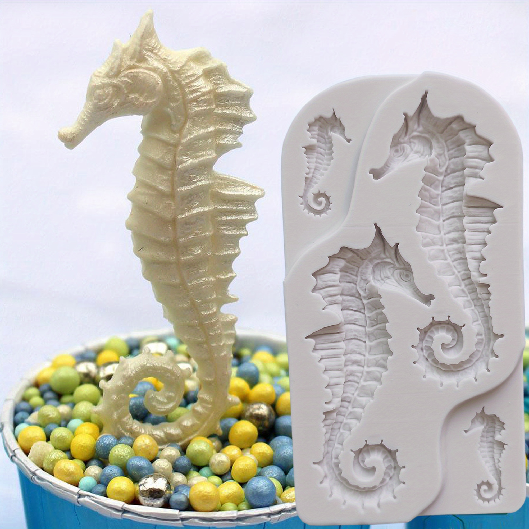 Shark, Jellyfish, & Seahorse Silicone Candy Mold - Party Time, Inc.