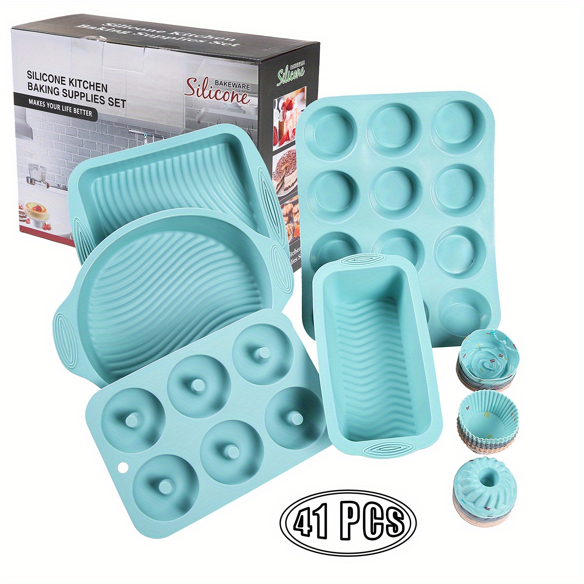 Dyttdg High School School Supplies Silicone Cake Molds Muffin Chocolate Cookie Baking Moulds Pan Popsicle Mold, Blue
