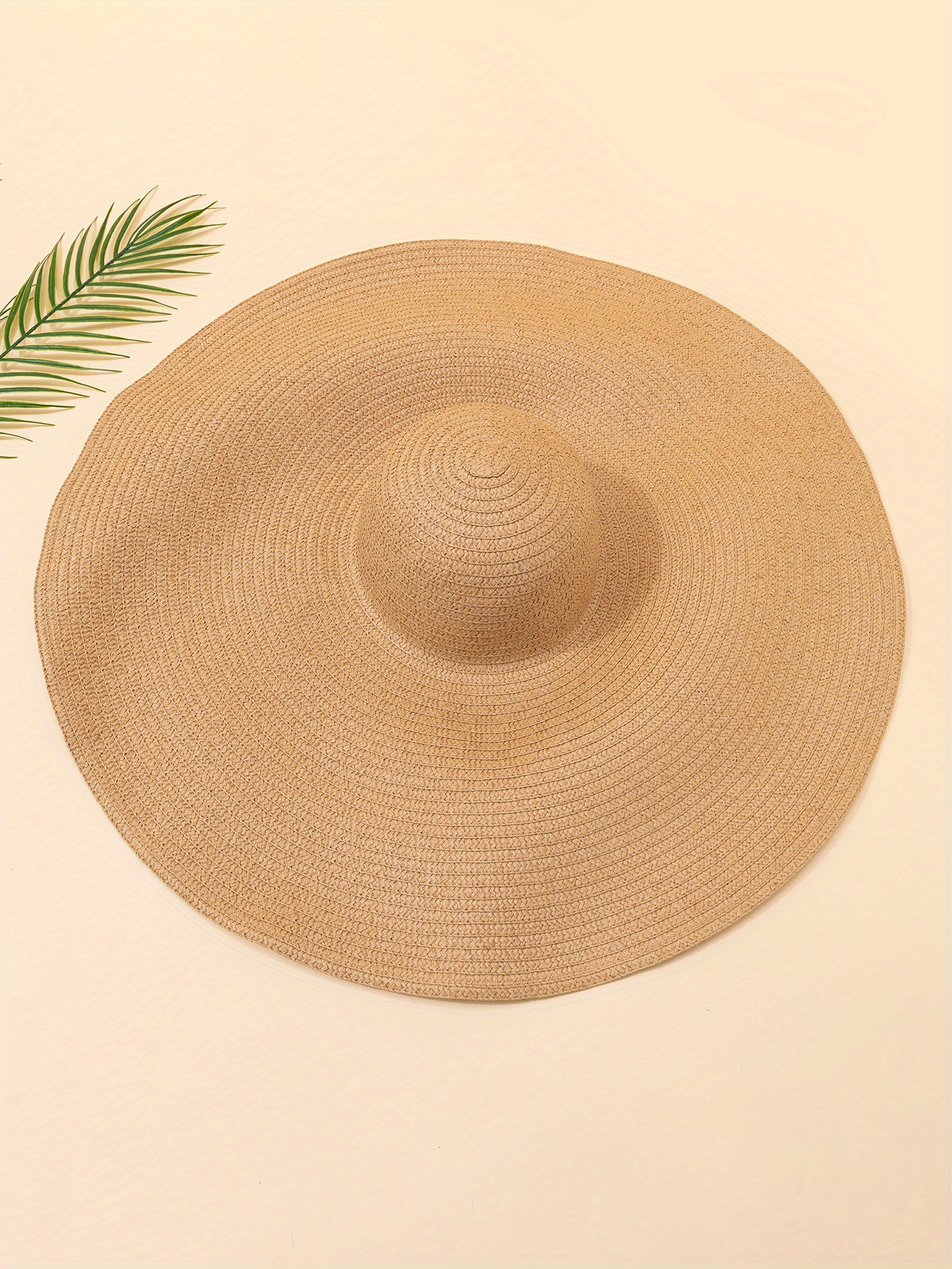 Stay Cool Protected: Solid Large Brim Straw Hat Women - Temu