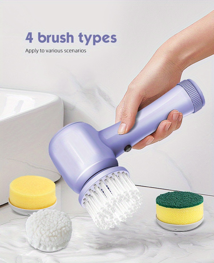 Electric Spin Scrubber, Handheld Kitchen Household Dishwashing Brush, Pots  And Pans Cleaning Appliance, Multi-functional Cleaning Electric Cleaning  Brush With 5 Heads, Cleaning Supplies Small Cleaning Appliance - Temu  Bulgaria