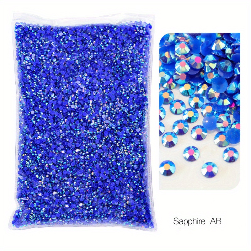 3000pcs Flatback Rhinestones for Crafts,Light Blue and Sapphire Blue  Crystals Rhinestone,Resin Flatback Rhinestones Glitter Gems Nail Diamonds