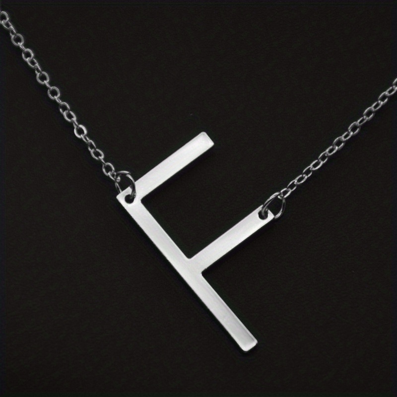 Side initial deals necklace silver