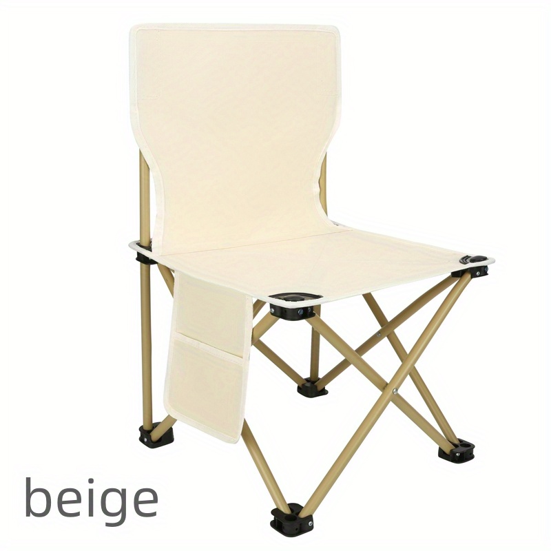 lightweight folding camping chair: perfect picnics hiking beige black storage bag medium 0