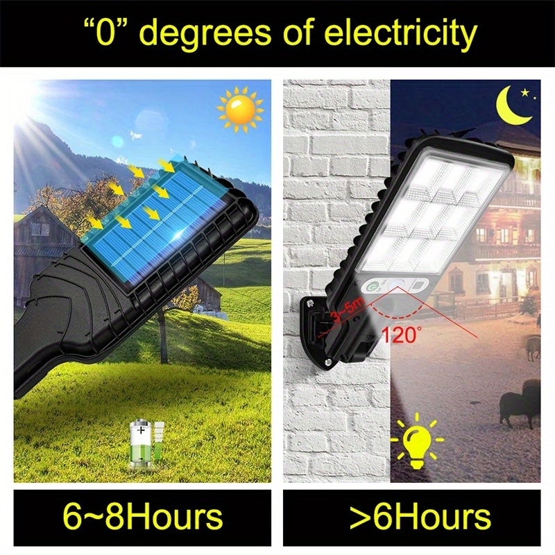 LED Solar Light Motion Sensor Flood Lamp Outdoor Street Wall Yard