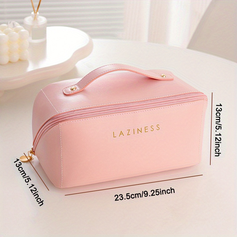 Luxury Double Layer Cosmetic Makeup Bag Travel Accessories Large PU Leather  Storage Organizer Toiletry Pouch For Women Girls