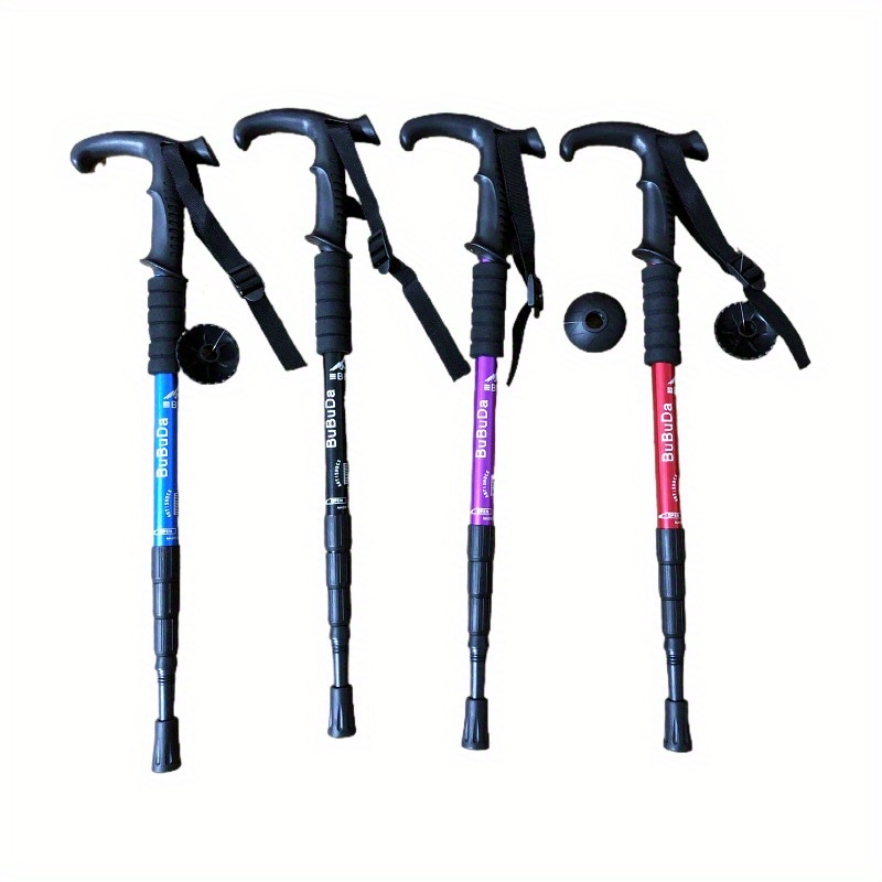 Premium Outdoor Aluminum Alloy Hiking Poles Curved Handle Walking Stick For  The Elderly Perfect For Walking - Sports & Outdoors - Temu