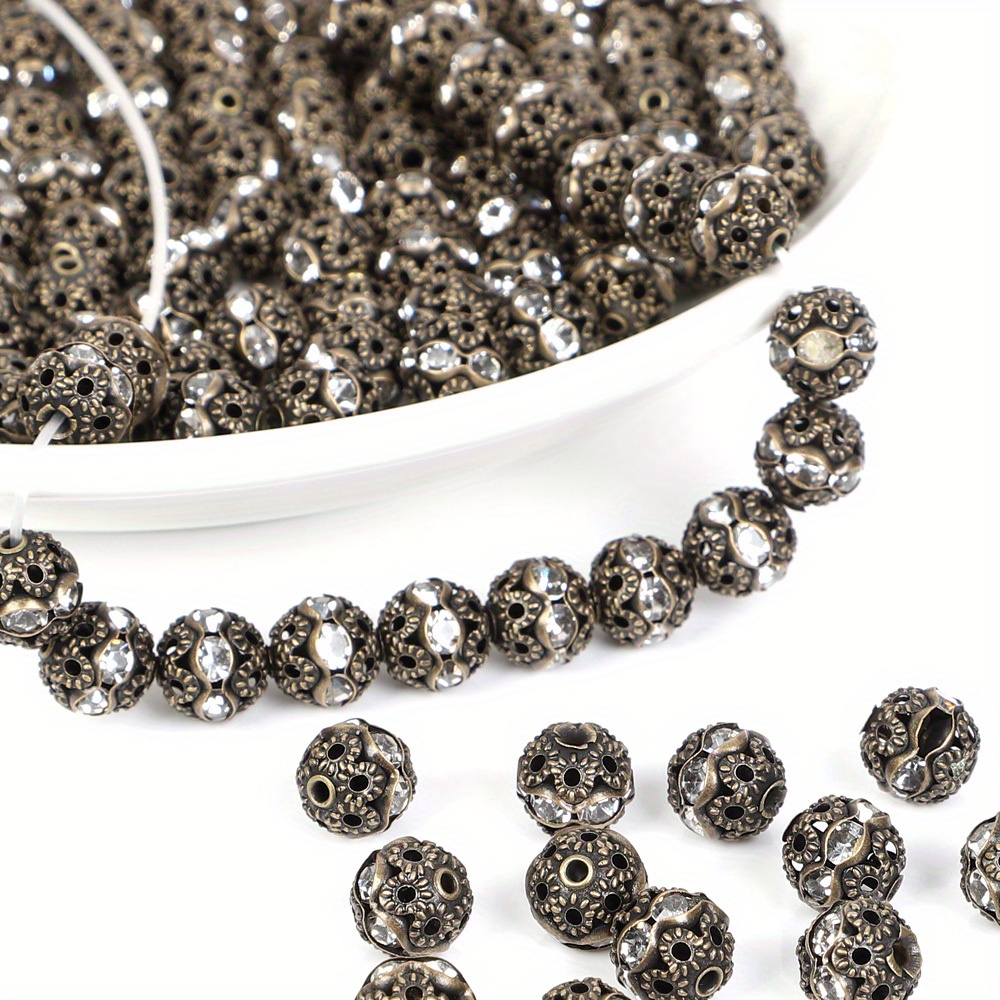 200 PCS Rhinestone Rhinestone Beads 8MM Rhinestone Ball Spacer