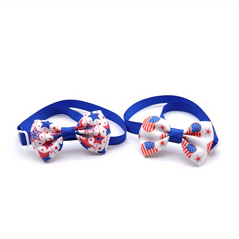 4th of july dog bow tie