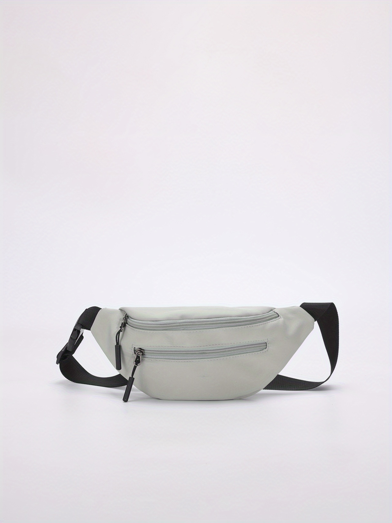 Casual Nylon Crossbody Bag Simple Double Zipper Solid Color Small Black