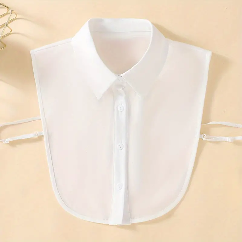 Cuello Falso De Gasa Blanca Para Mujer, Elegante Y Casual, Desmontable,  Blusa Con Media Camisa Simple, Cuello Falso