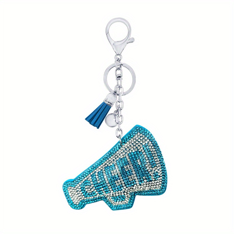 Sparkling Blue Cheer Megaphone Keychain