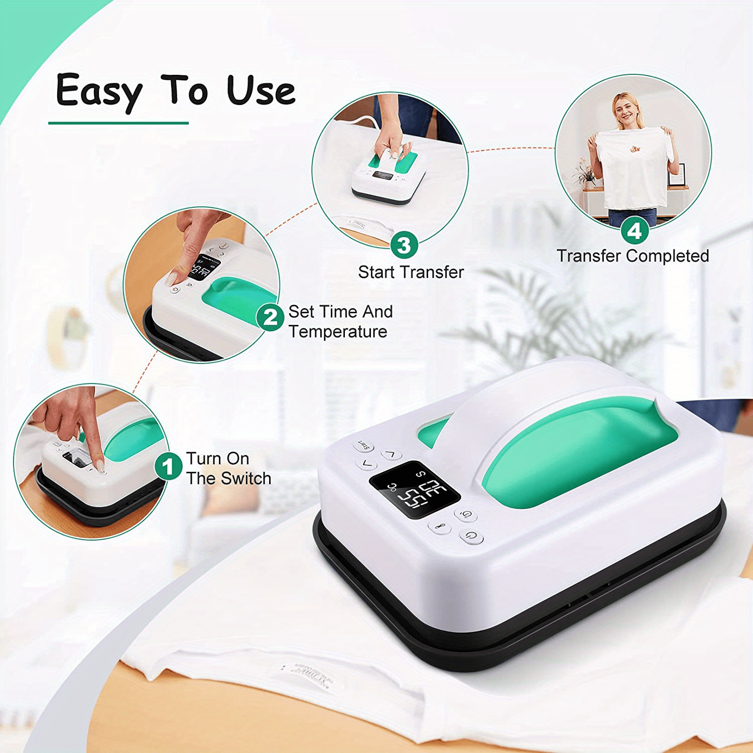Aooiin Mini Heat Press For T shirts Shoes Hats And Small Htv - Temu Germany
