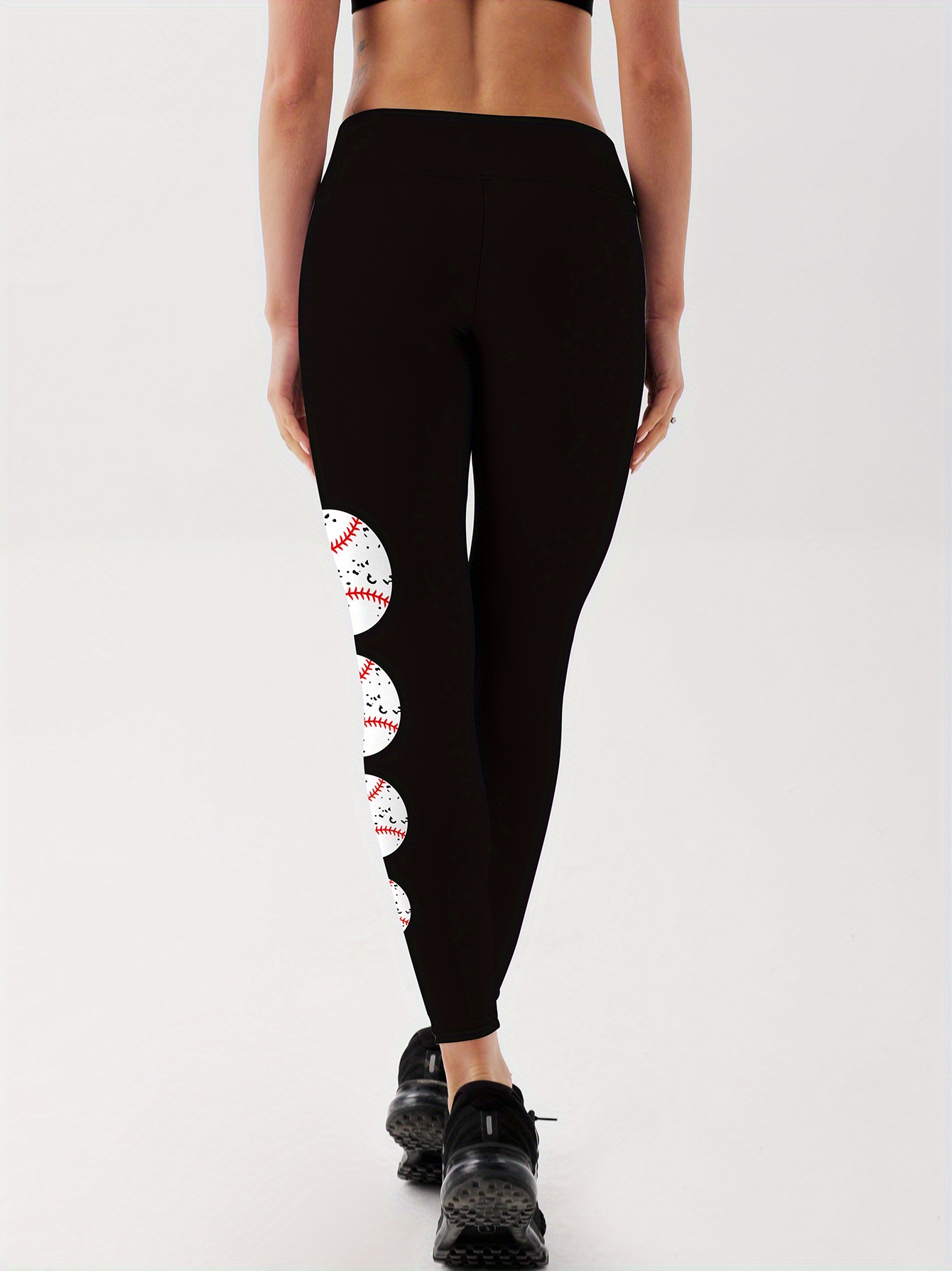 Baseball printed Yoga Leggings: High Stretch Slim Fitted - Temu