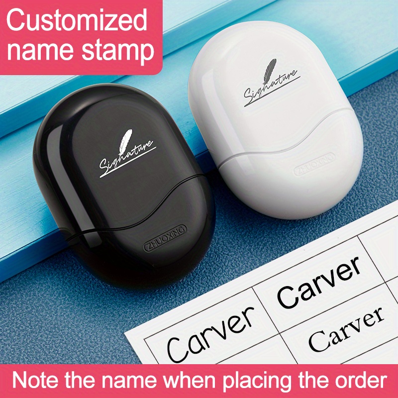 Personal Name Stamp Handwritten Signature Seal White Black - Temu