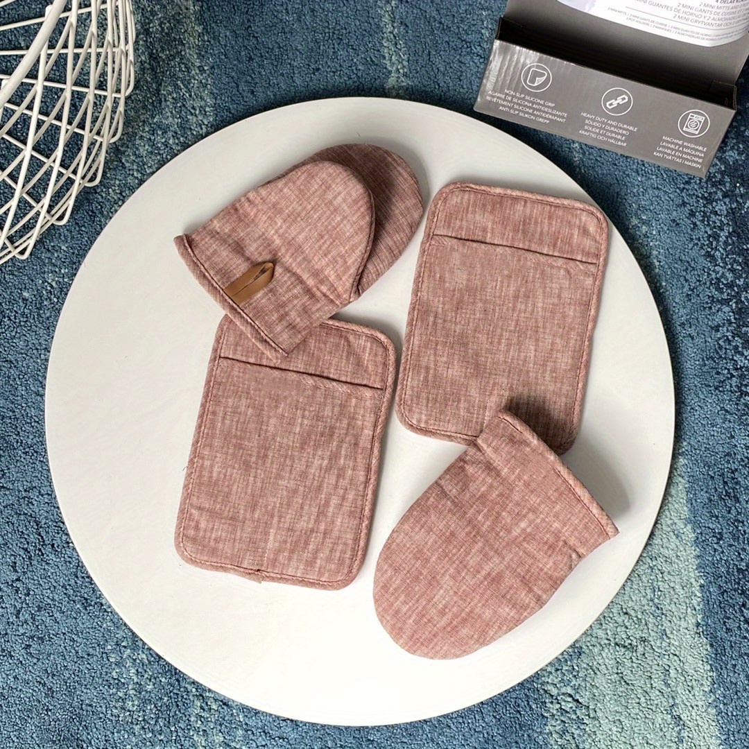 Heat Resistant Striped Oven Mitts And Pot Holder Set Non - Temu