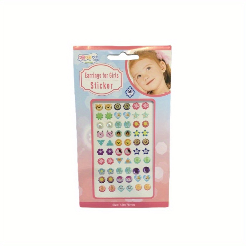 AUGSUN 240 Piece Sticker Earrings 3D Gems Sticker Girls Sticker Earrings  Self-Adhesive Glitter Craft Crystal Stickers : Toys & Games 