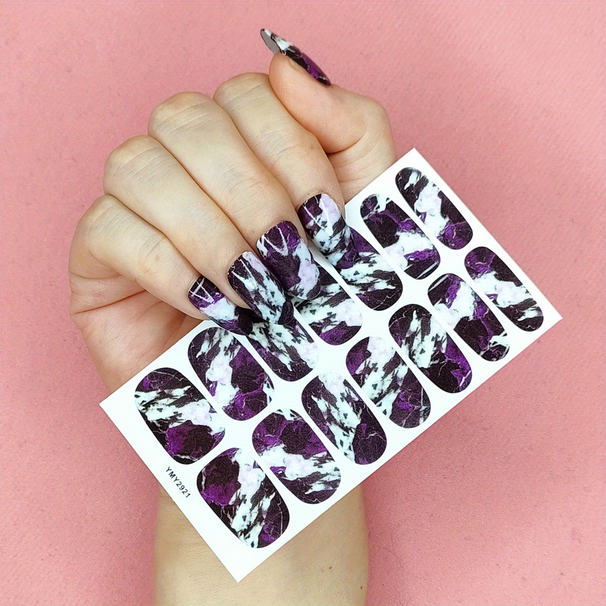 Marble Nail Polish Stickers Full Wrap Self-Adhesive Decal Strips