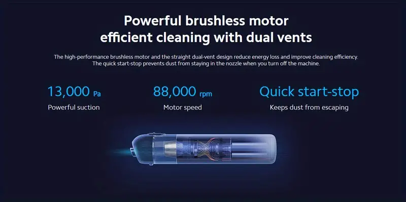 xiaomi mi vacuum cleaner mini handheld cordless 13kpa car rechargeable portable for car home details 3