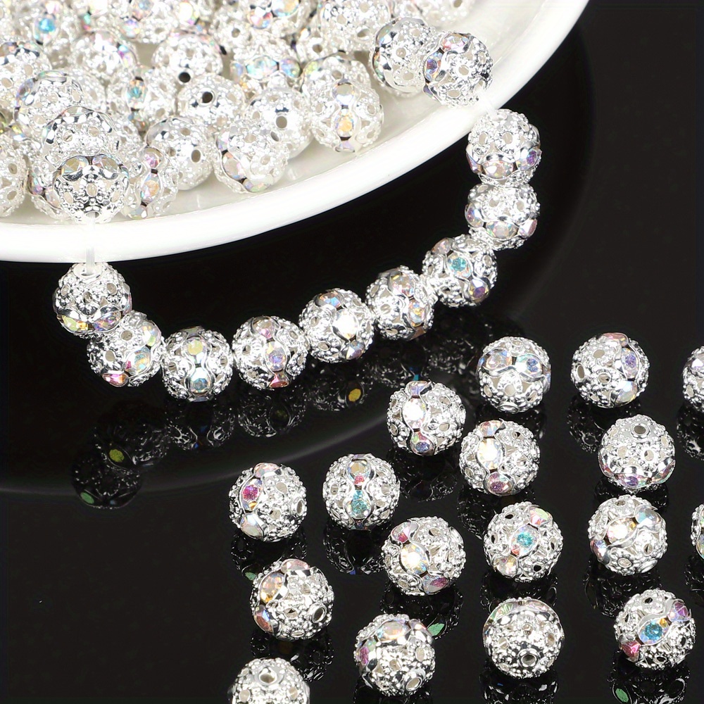 Large Hole Crystal Rhinestone Rondelle Spacer Beads--Black Multi-Color –  USA Silicone Bead Supply Princess Bead Supply