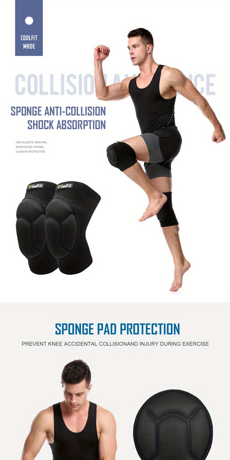 Protective Volleyball Knee Pads Thick Sponge Padding Anti - Temu