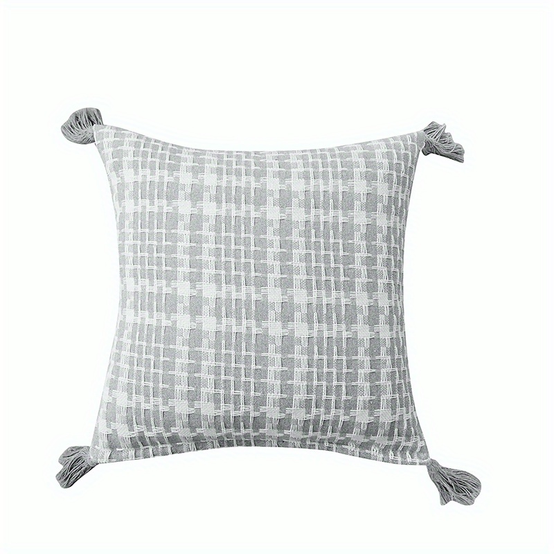 1pc And Linen Two Color Woven Tassel Pillowcase For Living Room Bedroom 1pc-and-linen-two-color-woven-tassel-pillowcase-for-living-room-bedroom
