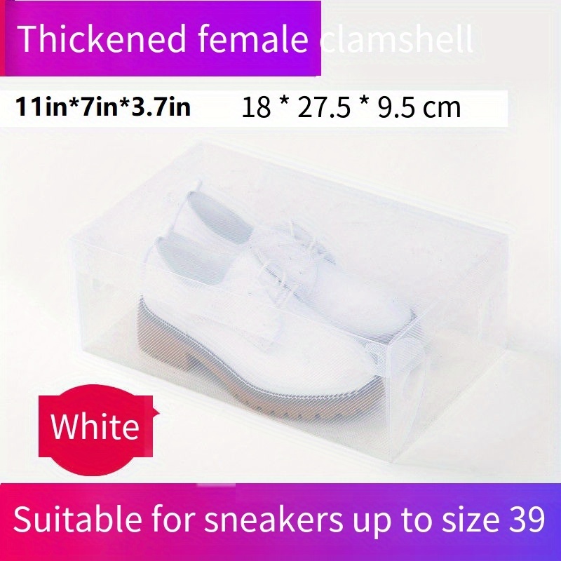 1pc Foldable Shoe Box, Thickened Shoe Box, Transparent Shoe Box, Plastic  Clamshell Drawer Shoe Box, Household Storage Box