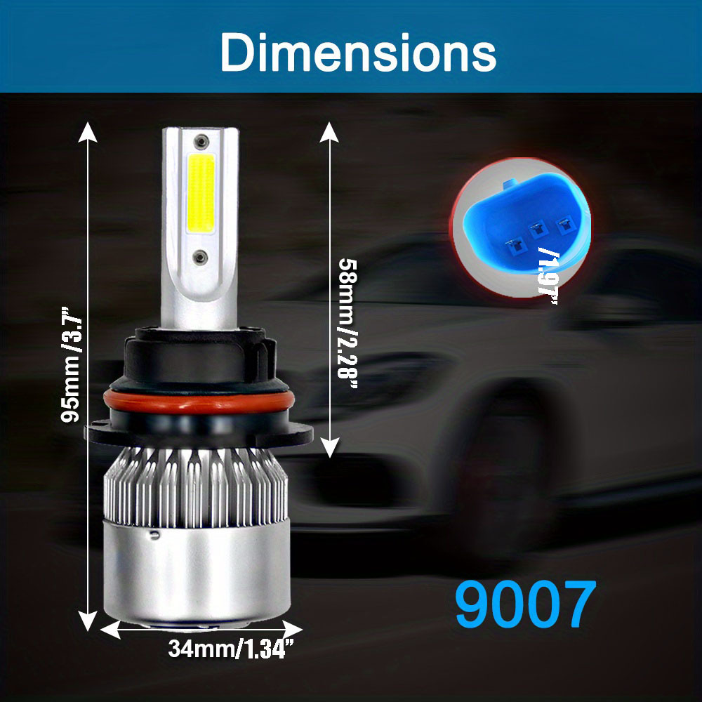 DAYLEAD H7 LED Headlight Kit H9 H8 High Low Beam Bulb HID Xenon Fog Light 